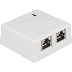 Delock 86269 Netzwerkdose Unterputz Einsatz mit Zentralplatte und Rahmen CAT 6 2 Port Weiß