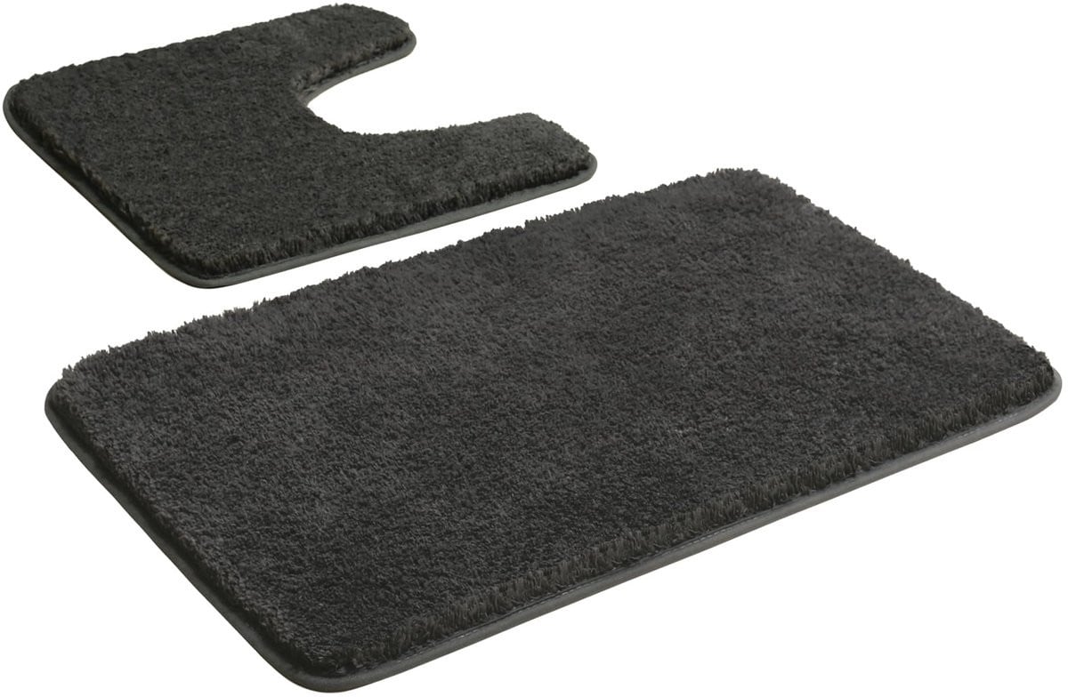 Ibenzoa Zachte Microvezel Badmat, Grijs, 2-delig, Absorberend en Antislip voor Badkamer