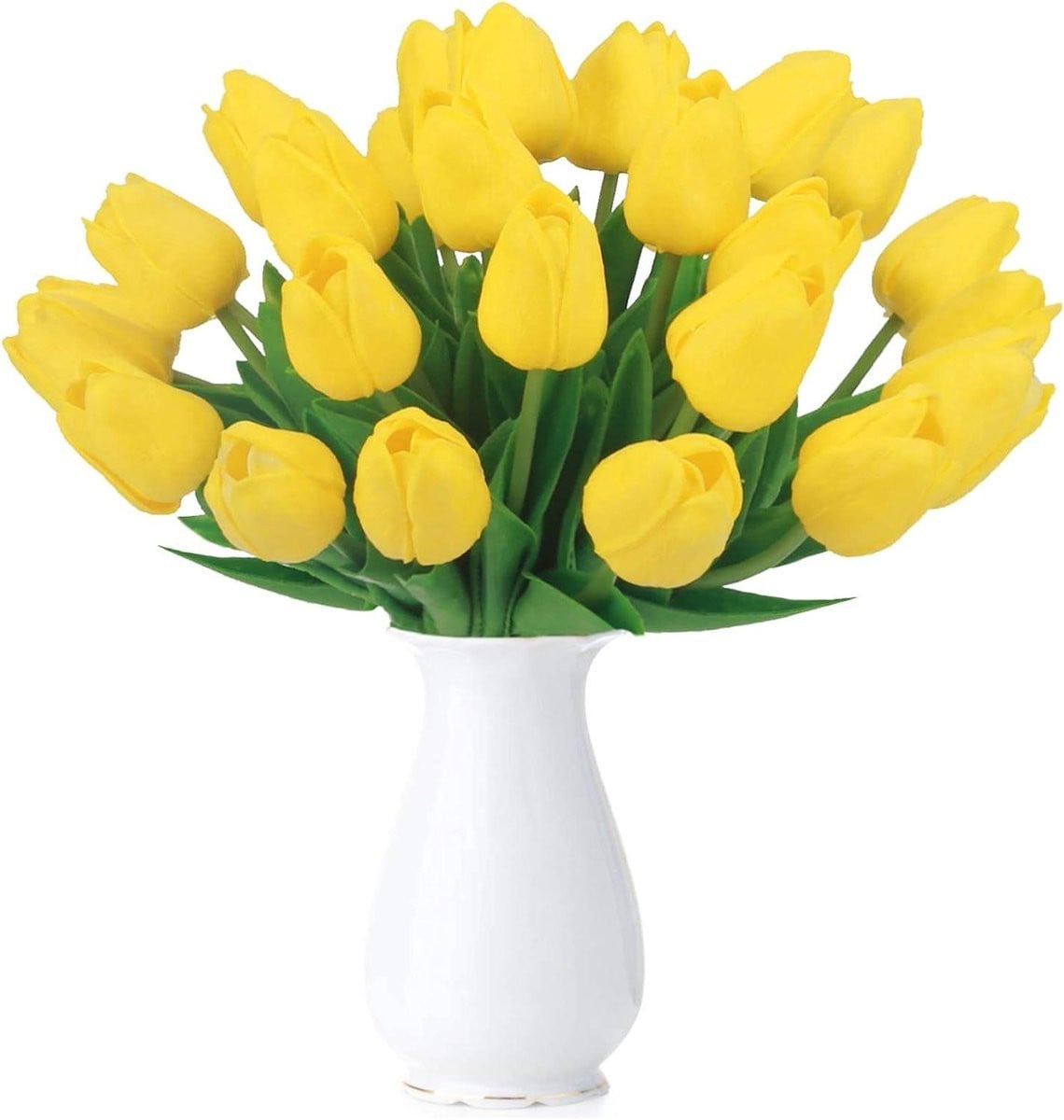 Geel Kunsttulpen Boeket van Nep Hollandse Tulpen voor Huis Decoratie - 35 cm