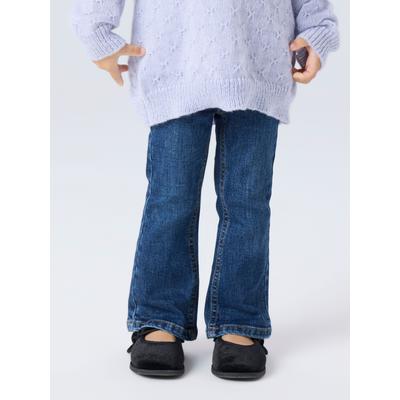 Bootcut-Jeans NAME IT "NMFPOLLY BOOTCUT JEANS 8809-MD TB", Mädchen, Gr. 98, N-Gr, blau (dunkelblau denim), Denim/Jeans, Obermaterial: 98% Baumwolle, 2% Elasthan, leichte Abriebeffekte, bootcut fit lang, Jeans, Baumwollmischung, bootcut fit