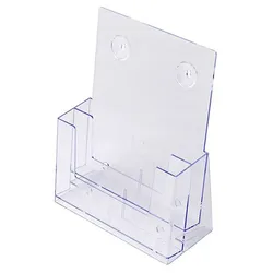Prospekthalter DIN A4 zweistufig, Aufsteller Prospektständer Flyerhalter Acryl glasklar Prospekthalter A4
