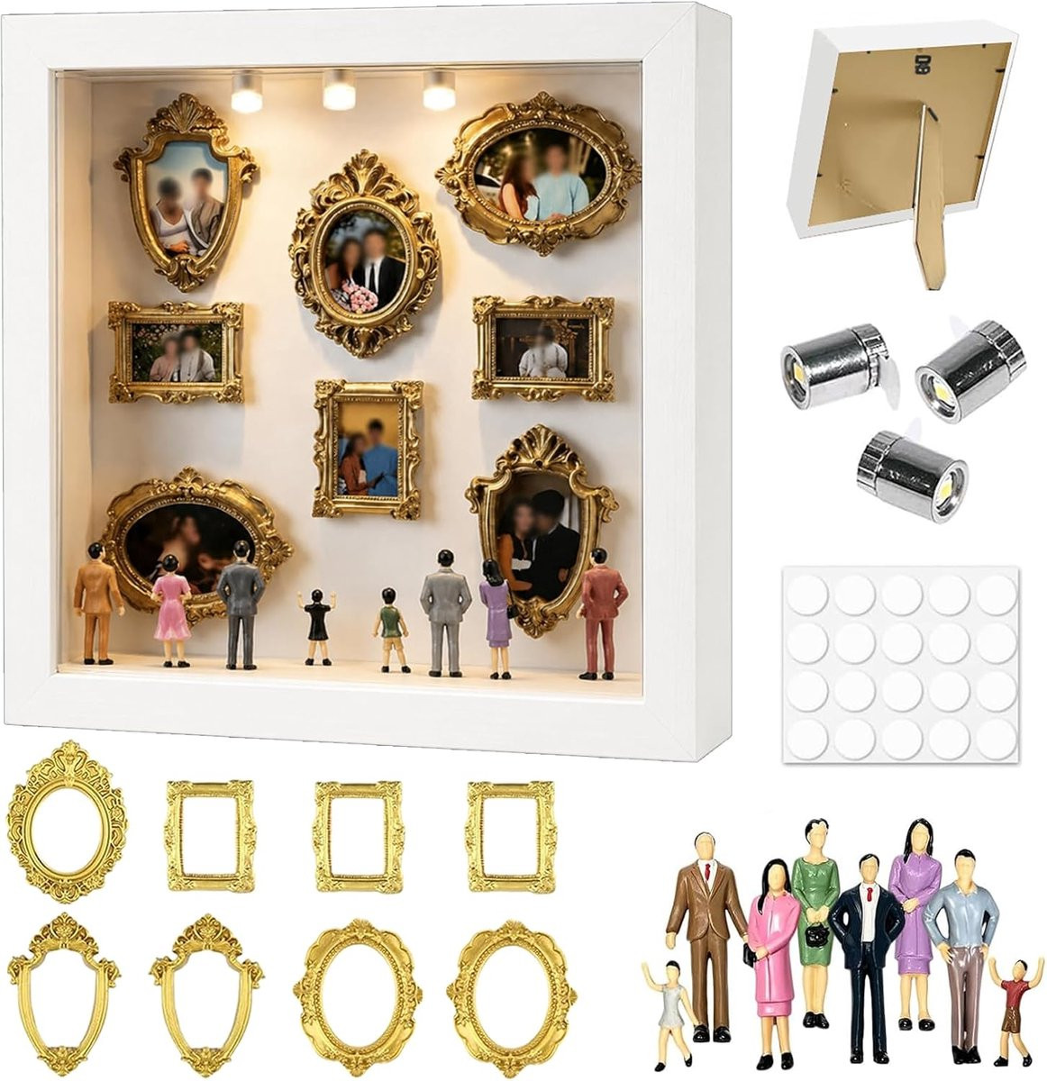 ShopVlot DIY Mini Museum Silhouetten Box - LED Vintage Fotolijst - Creatieve Decoratie Set