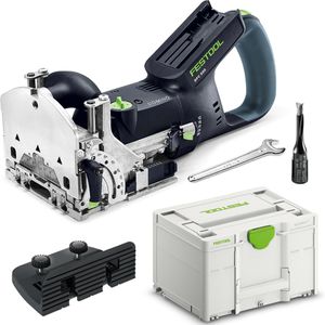 Festool Flachdübelfräse DOMINO DFC 500 E-Basic, 578120, Akku, 0 - 28 mm Frästiefe, mit Zusatzanschlag und Koffer, 18 V
