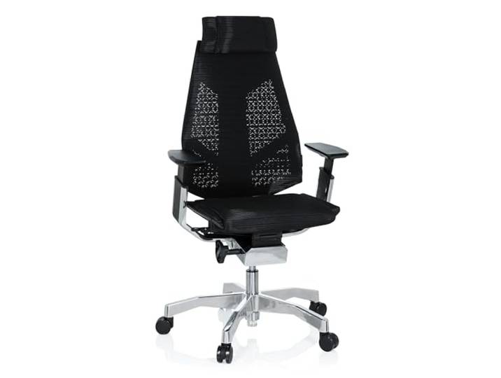 hjh OFFICE 652602 High End Bürostuhl GENIDIA PRO Netzstoff Schwarz Bürosessel ergonomisch, individuell einstellbar