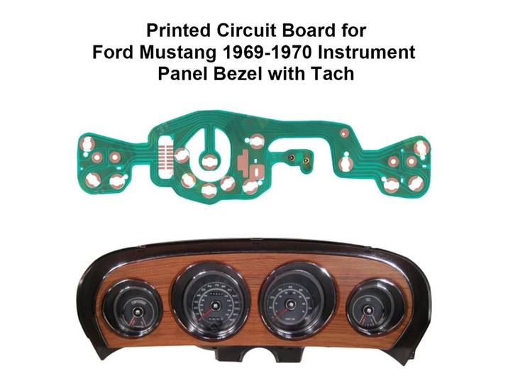 Circuit imprimé de lunette de tableau de bord pour Ford Mustang 1969-70 avec Tach