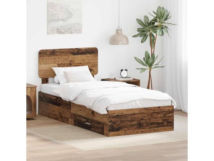 RJPLMFV Bettgestell, Holz, 100 x 200 cm Mit Schubladen, modernes Design, inklusive Latten, einfache Montage