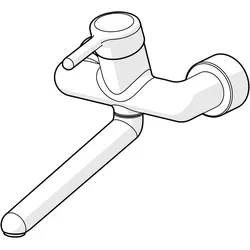 Hansa Wasch-/Spültisch-Einhand-Wandbatterie Hansasigna S-Anschl. absp. 0257 verchr. 2572203