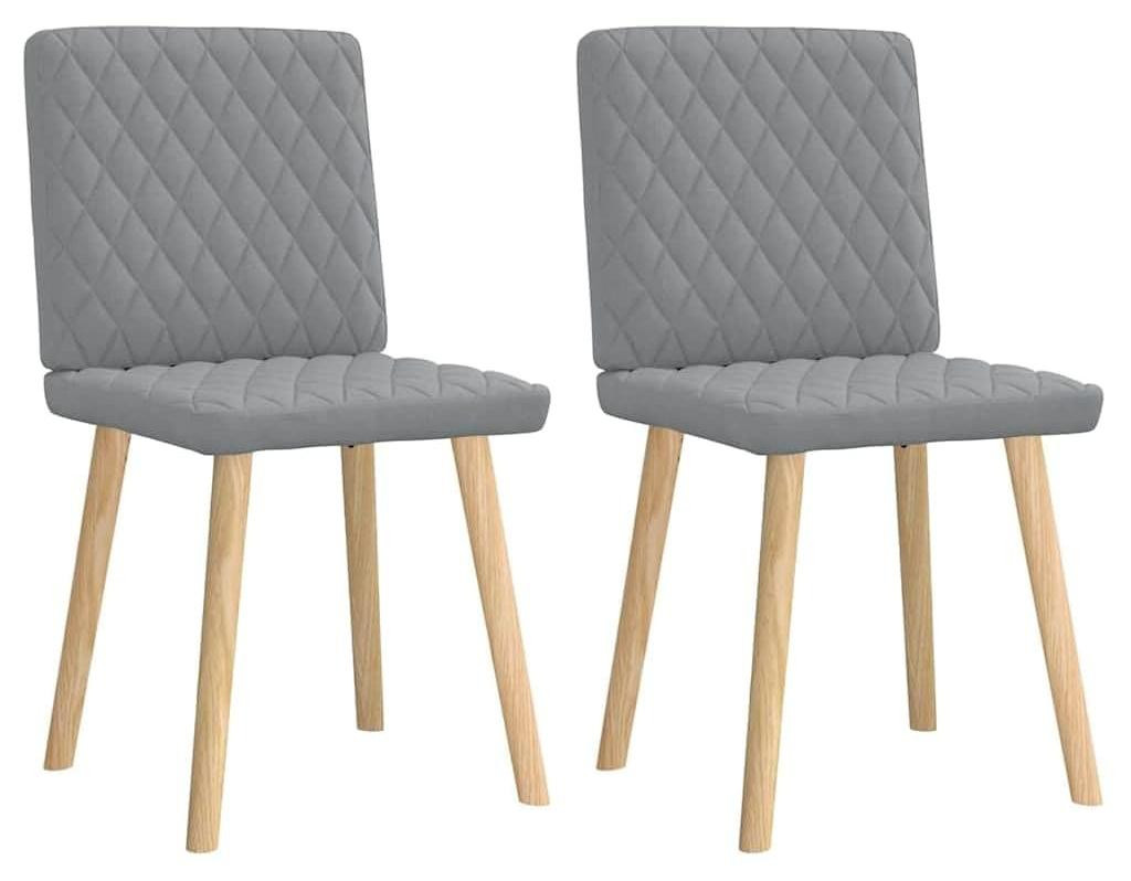 Set van 2 lichtgrijze eetkamerstoelen