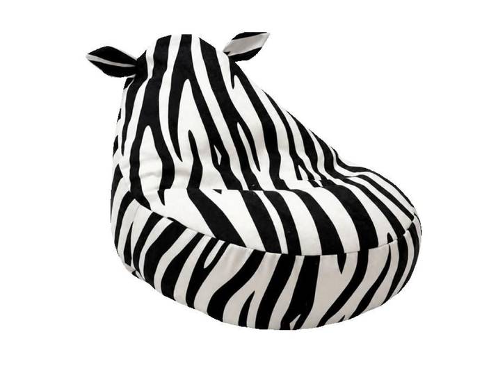 Pouf enfant Zèbre – Fauteuil poire confortable pour chambre 67 × 58 × 50 cm