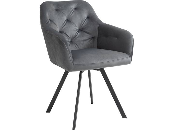 Stuhl Joris grau Samt/Polyester
