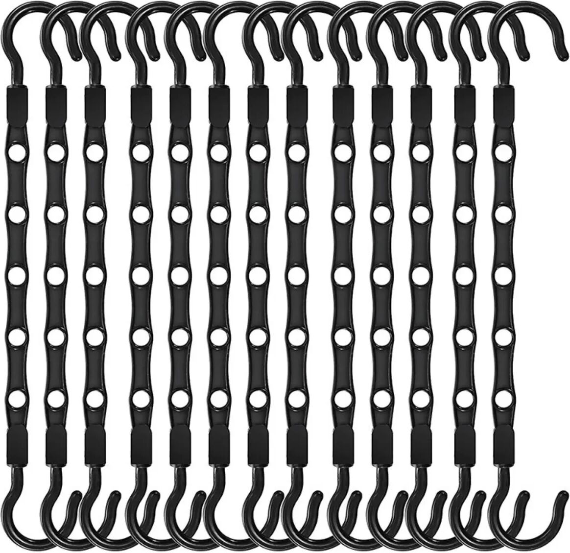 INF Platzsparende, drehbare, faltbare Kleiderbügel – 12er-Pack, Mehrfach-Loch-Kunststoffbügel Schwarz