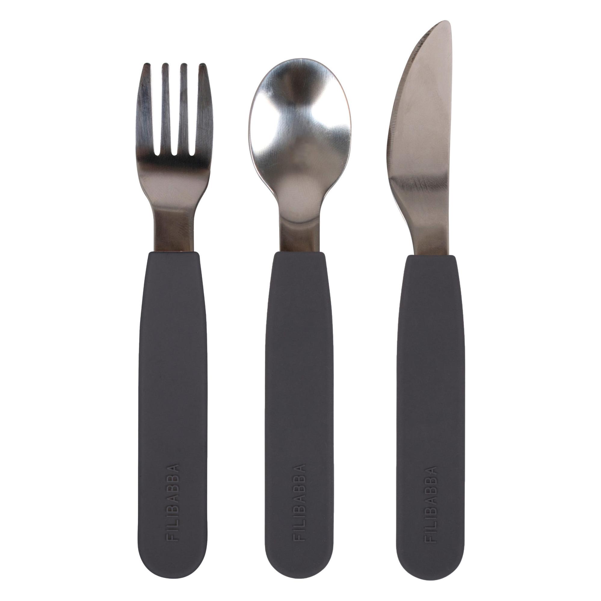 Filibabba Silikonbesteckset - Stone Grey (FI-02290)