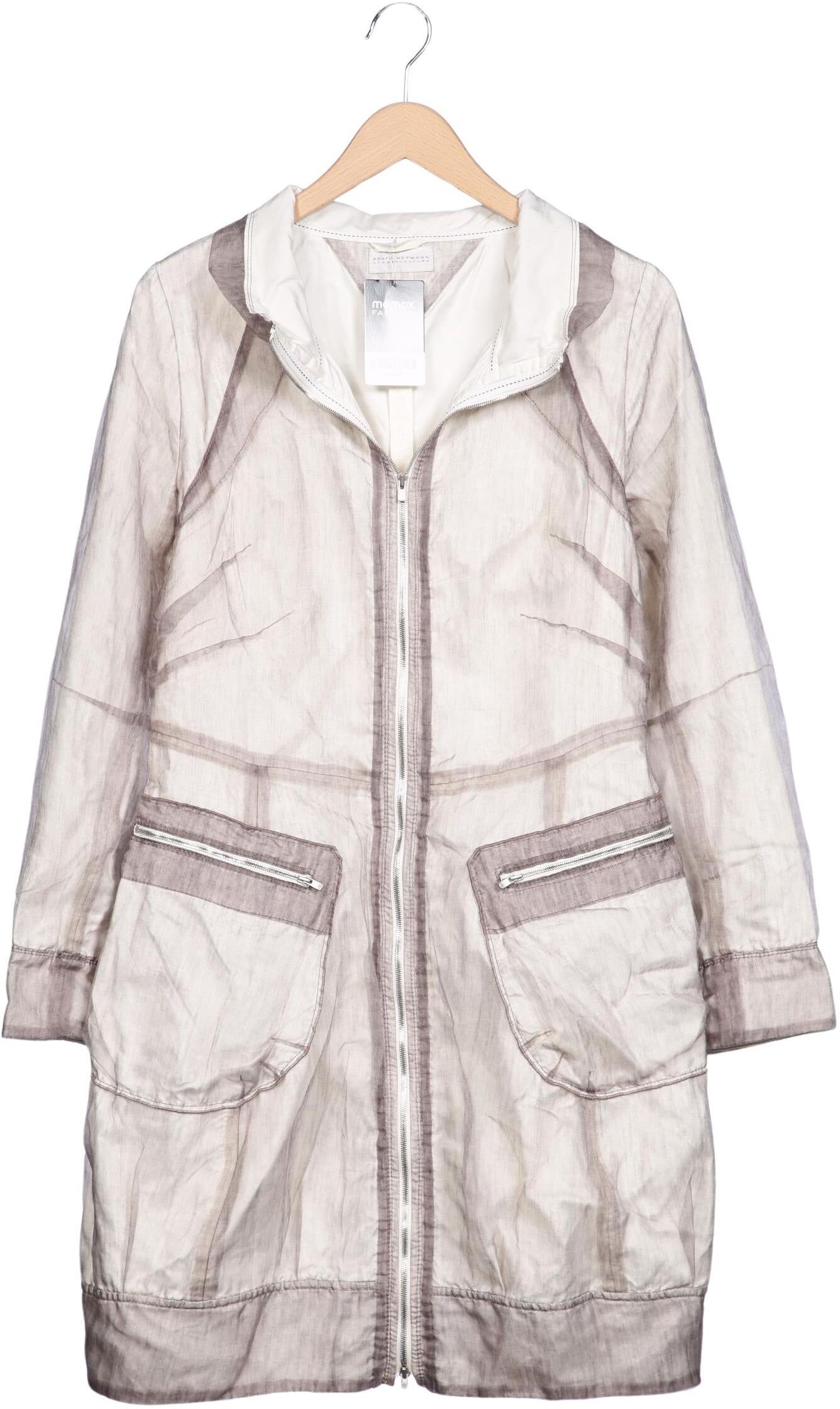 Beate Heymann Damen Mantel, Beige, Gr. EU 42, Synthetik - Second Hand