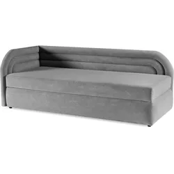 POLSTERBETT Cobi, Eckbett 80x200 cm mit Bettkasten, Hellgrau, Links