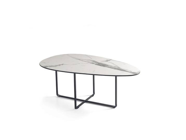 Table basse en métal blanc 90x50 cm 35h