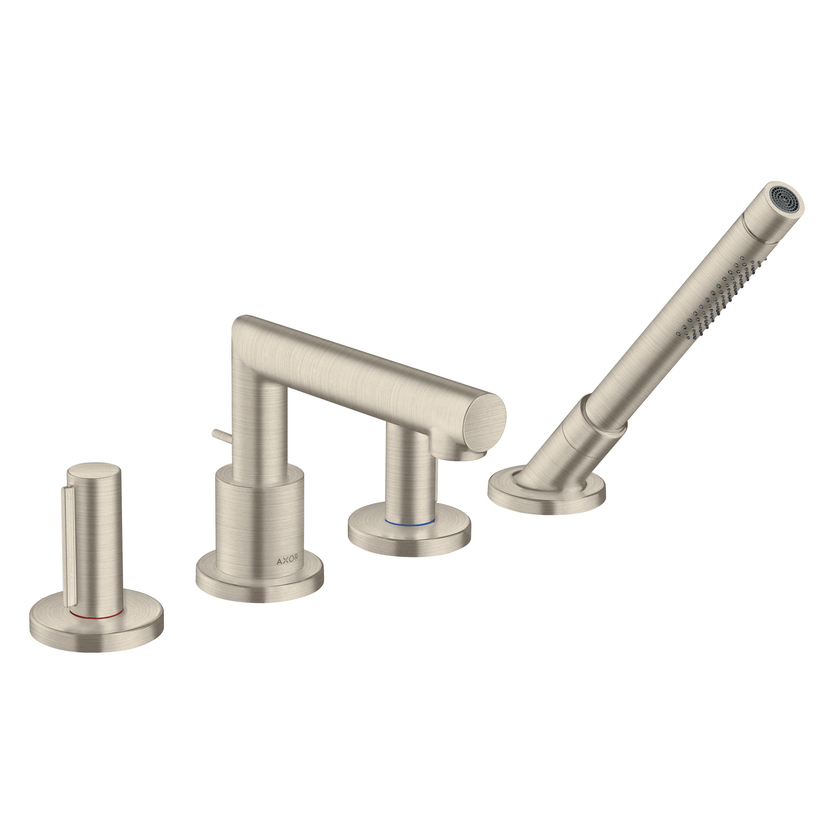 Axor 4-Loch-Wannenarmatur UNO Zerogriff brushed nickel (45444820)