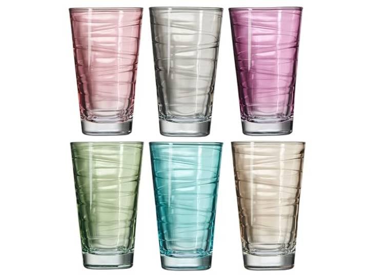 Leonardo 047285 Vario gobelets Lot de 6 Grandes Couleurs Assorties Verre Multicolore 7.5 x 7.5 x 12.6 cm 6 unités