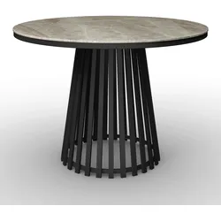 Esstisch Pela Grau/Schwarz MDF rund L/B/H ca. 110/110/75 cm