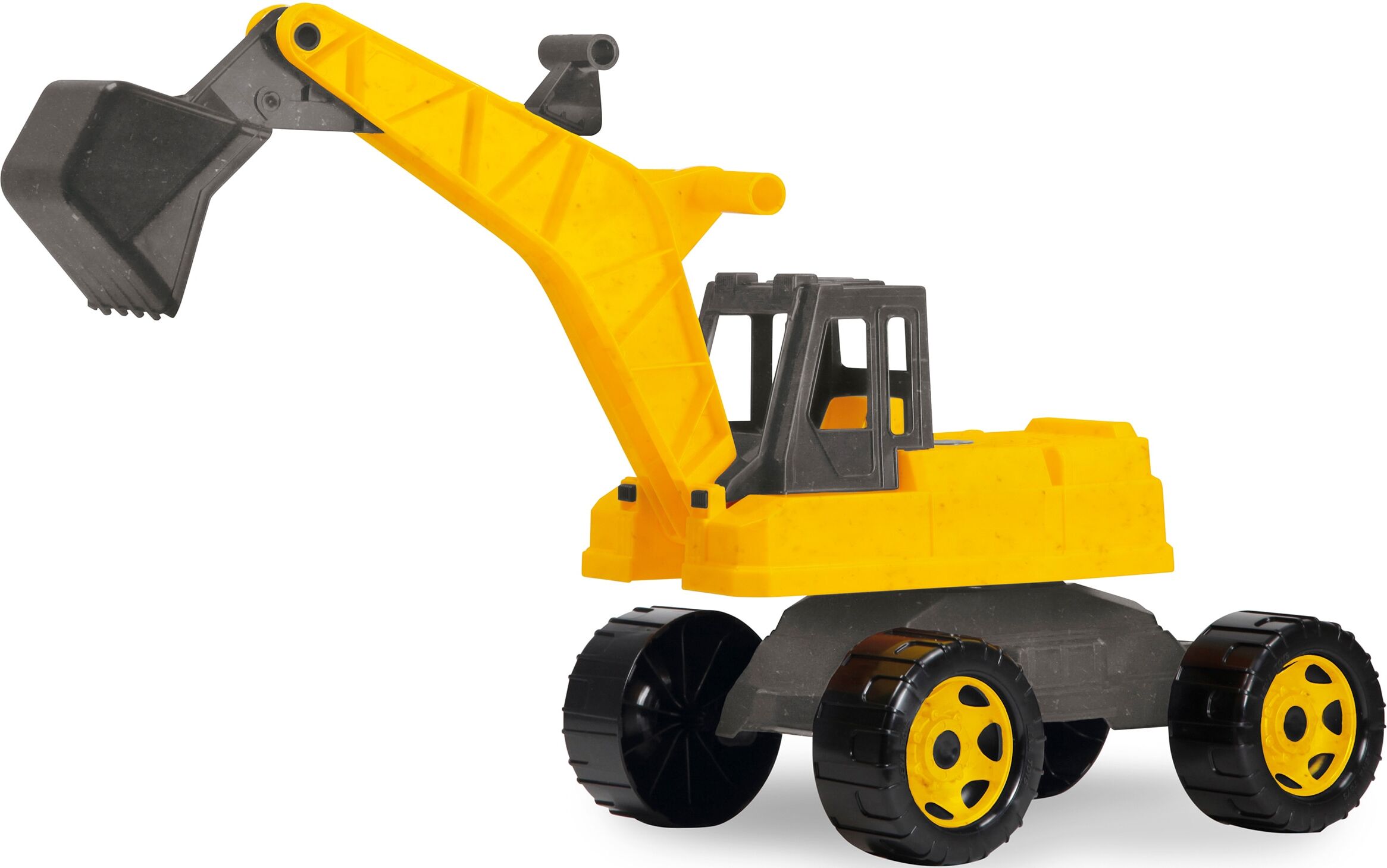 Spielzeug-Aufsitzbagger LENA "Giga Trucks", gelb, Spielzeugfahrzeuge, KinderT:70cm, Kunststoff, Spielzeug-Aufsitzbagger, Made in Europe, T:70cm