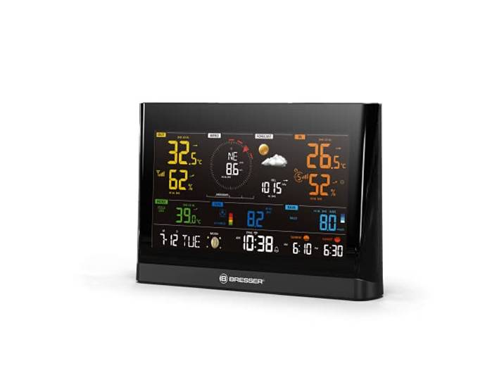 Bresser Extra basisstation voor 7003300 WLAN Comfort weerstation draadloos weerstation met kleurendisplay en geïntegreerde wekker, zwart