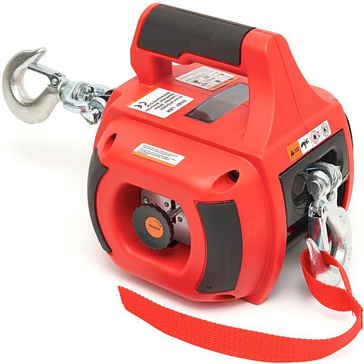 HBM Treuil portable et palan de traction entraîné par perceuse, 225 kg, rouge