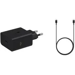 Samsung EP-T6010NBE + EP-DA705BBE černá / Cestovní nabíječka a kabel / USB-C 60W / USB-C-USB-C 3A (60 W, 1 Port), USB Ladegerät, Schwarz