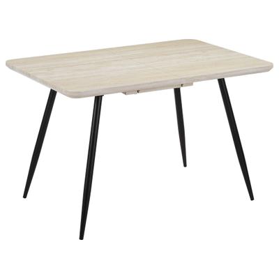 Esstisch OTTO HOME "Ombrone", beige (travertin farb., schwarz, travertine farb.), B:120cm H:76cm T:80cm, Tische, Esstisch, ausziehbar 120-160 cm, Synchronauszug, inkl Einlegeplatte, Breite 80cm