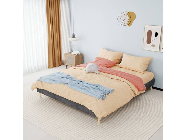 OKWISH Polsterbett platzsparendes Möbelstück (Niedriges Box-Design für einen schlichten, zeitgemäßen Look im Schlafzimmer. Ohne Gasdruckfeder, ohne Kopfteil., 1-tlg., 160*200)