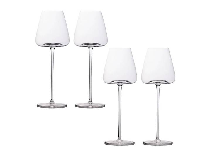 Intirilife Weingläser 500 ml (4er Set), Transparent, Glas, 0.5 L, leicht zu reinigen, Glas, Weingläser