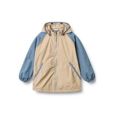 Outdoorjacke WHEAT "WHEAT Lightweight Shell Jacket Himmel", Kinder, Gr. 128, sand stone, 100% Polyester, mehrfarbig, normal, ohne Ausschnitt, Jacken Outdoorjacke, reflektierend