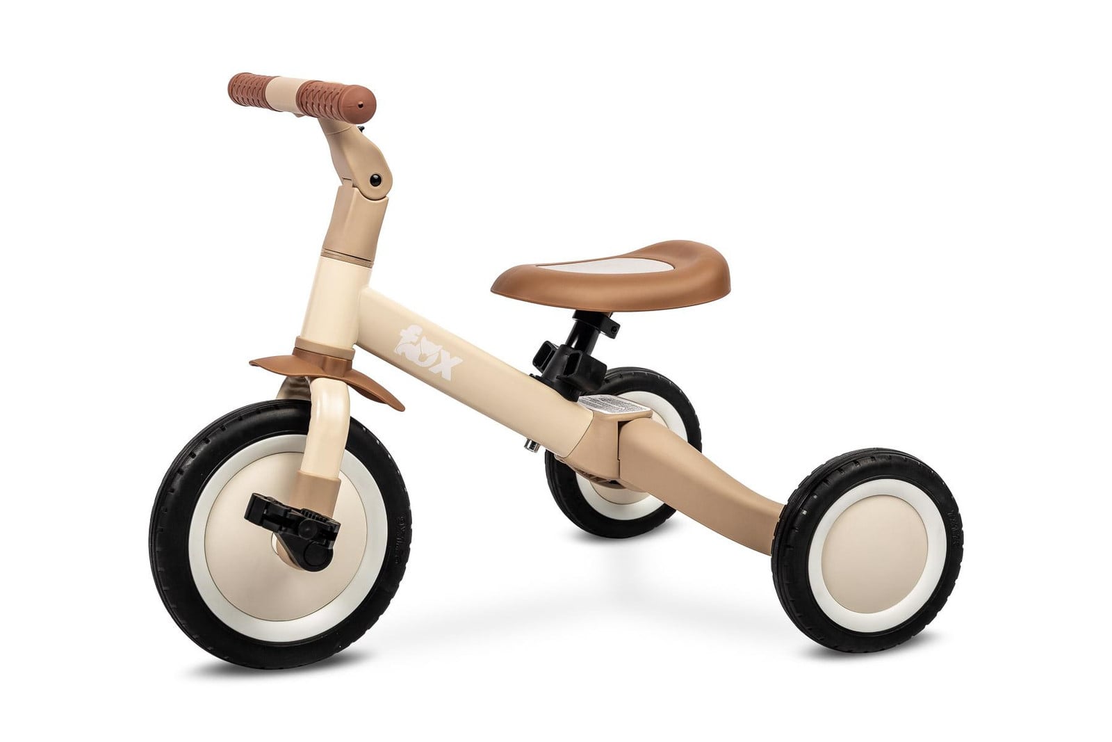 Toyz 4-in-1 kinderfiets model Fox, driewieler en loopfiets, beige