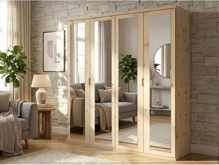 Zirbenschrank „Sandra“ 4-türig Massivholz Zirbe