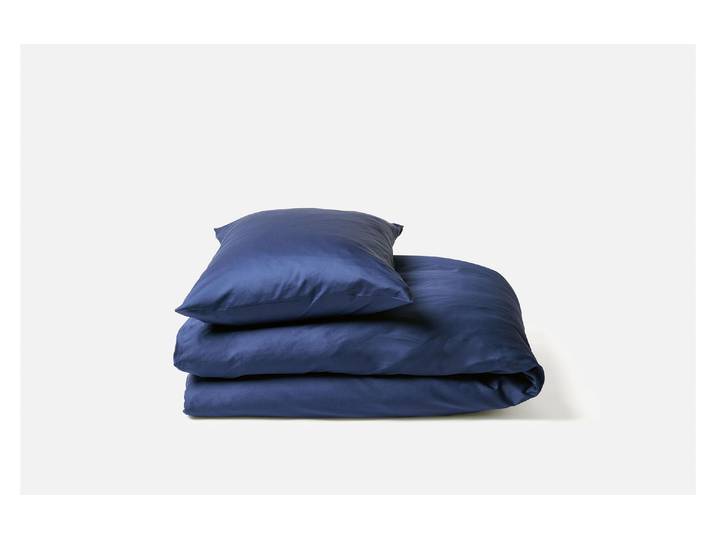 Bettwäsche JOURNEY LIVING Braga , blau (ultramarinblau), B/L: 160cm x 210cm, Satin (Bio-Baumwolle), B/L:, Satin (Bio-Baumwolle), Obermaterial: 100% Baumwolle, Bettwäsche, Bettwäsche, Nachhaltige Bettwäsche aus Bio-Baumwollsatin