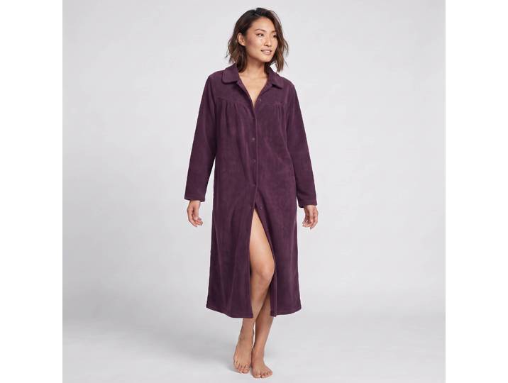 Robe de chambre longue en polaire, col Claudine - Blancheporte