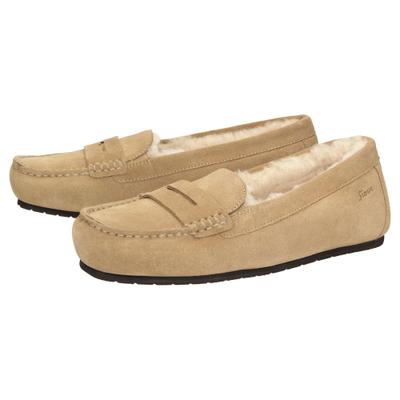 Slipper SIOUX "Farmiga-707-LF", Damen, Gr. 42 (UK 8), beige, Schuhe Slipper