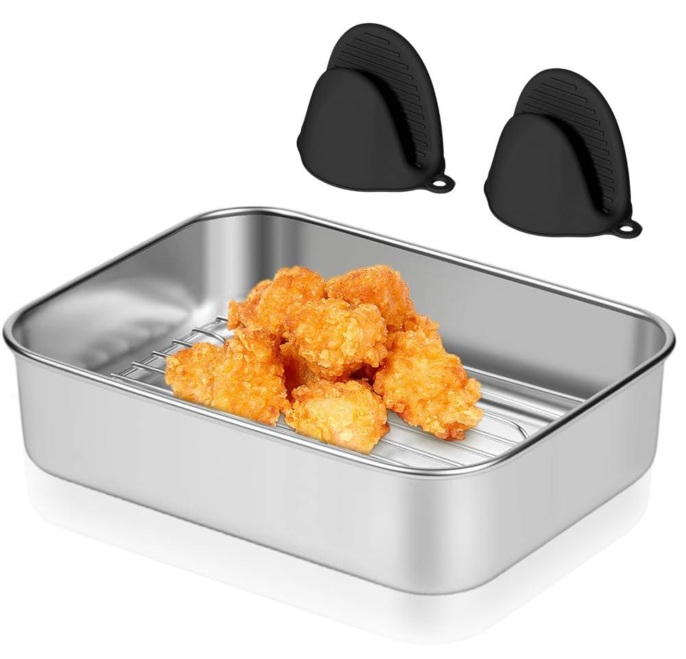 Dripio 3-in-1 roestvrijstalen koekenpan met zeef voor heteluchtfriteuse