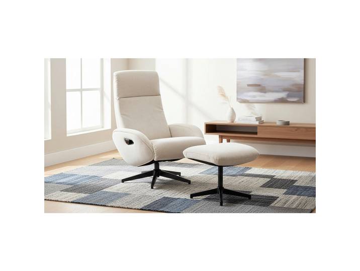 Livetastic Relaxsesselset Basty, Beige, Metall, 75x107x77 cm, Relaxfunktion, Wohnzimmer, Sessel, Relaxsessel