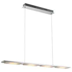 LED Pendelleuchte Hängelampe Esszimmerleuchte Wohnzimmerlampe Küchenleuchte Deckenlampe, Aluminium Acryl satiniert silber, 6W 500Lm 3500K neutralweiß, H 120 cm