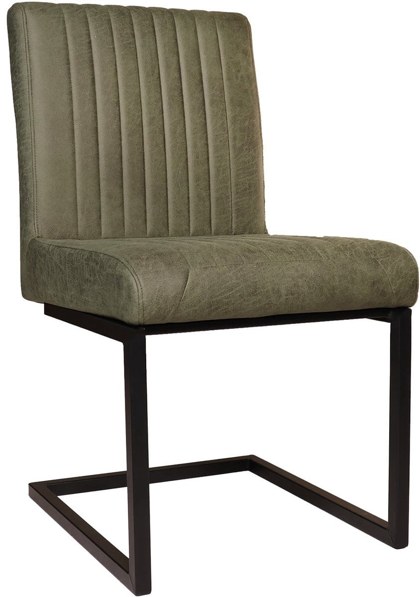 Set van 6 Chester eetkamerstoelen in donkergroen microvezel