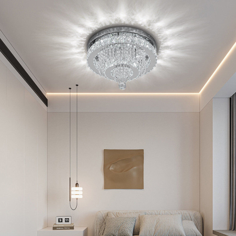 Rosdorf Park Crystal Semi Flush Mount Silver 26cm H X 40cm W X 40cm D