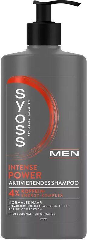 Syoss - Men Power Herrenshampoo, 440 ml, Schwarz Leicht