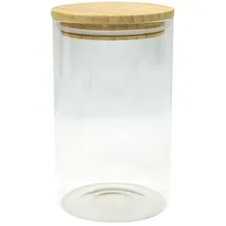 Fackelmann Nature 1,15 l Vorratsbehälter aus Glas mit Bambusdeckel