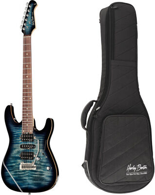 Harley Benton Fusion-III HSH EB FBLB w/Safe Gloss Trans Flamed Blue Burst