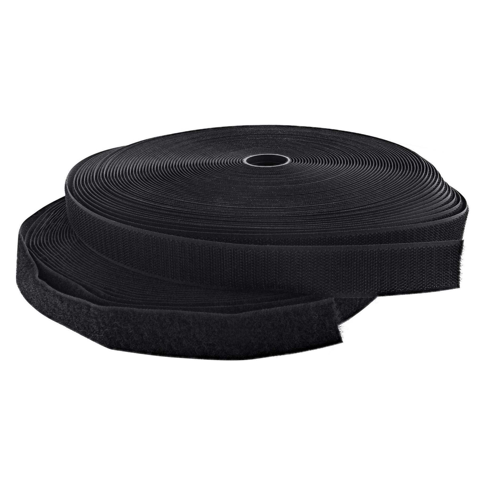 InLine Kabelbinder, Klettverschluss Band, 25 Meter, 25mm, schwarz (25 mm) (59933S)