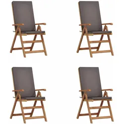 vidaXL Gartenstuhl 4 pcs Braun und Grau 57 x 71,5 x 104 cm