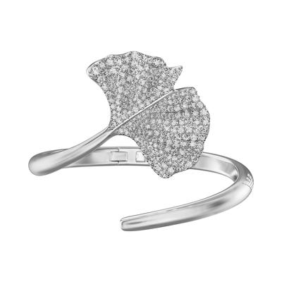 Armspange EMPORIO ARMANI, silber (metallfarben, kristallweiß, kristallweiß), Armbänder, Damen, 16cm, Metall, Armspange, mit Zirkonia (synth.)