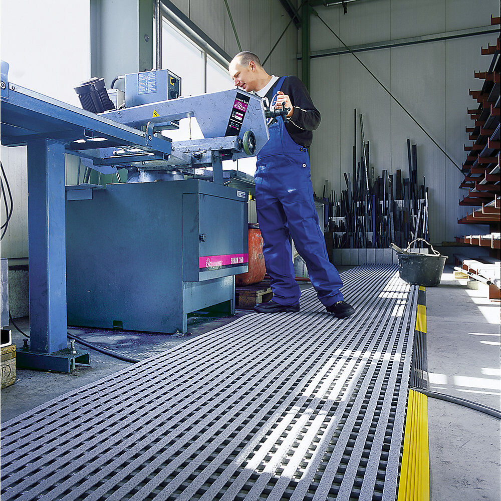 EHA Industrierost für hohe mechanische Belastung, Rolle à 10 m, Breite 1000 mm, grau