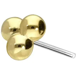 14 Karat Gold Aufsatz mit Titan Push Pin 3 KUGELN