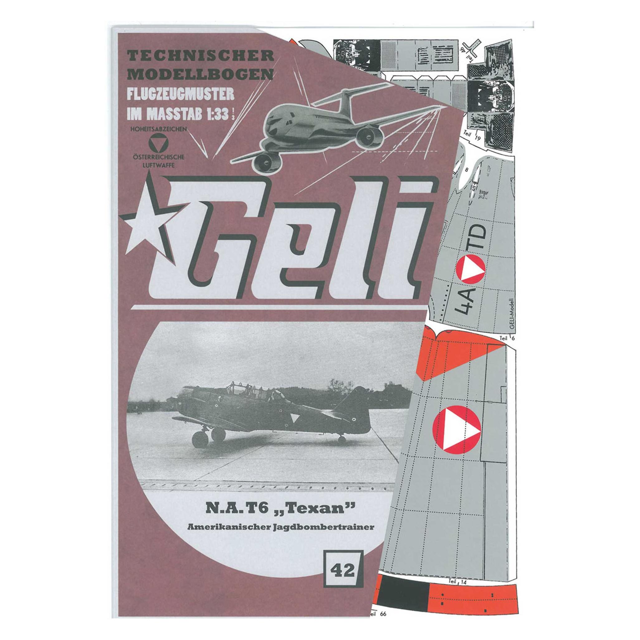 Geli North American Texan Kartonmodell (Motorflugzeug) (34042)