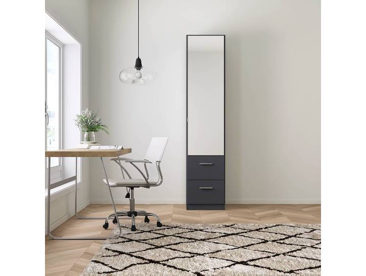 Drehtürenschrank III 47 x 210cm Grau/Graumetallic